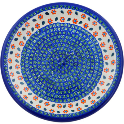 Polish Pottery Plate 10&quot; Daisy Stitches