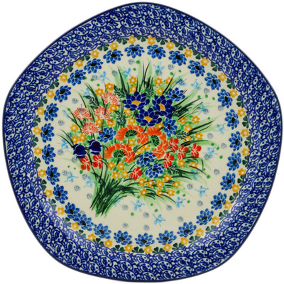 Polish Pottery Plate 10&quot; Dream Bouquet UNIKAT