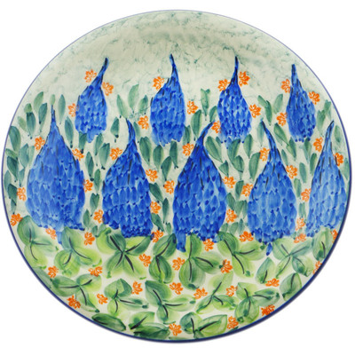 Polish Pottery Plate 10&quot; Elisas Bluebonnets UNIKAT