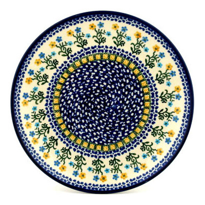 Polish Pottery Plate 10&quot; Field Of Wildflowers