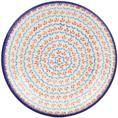 Polish Pottery Plate 10&quot; Fiery Blooms
