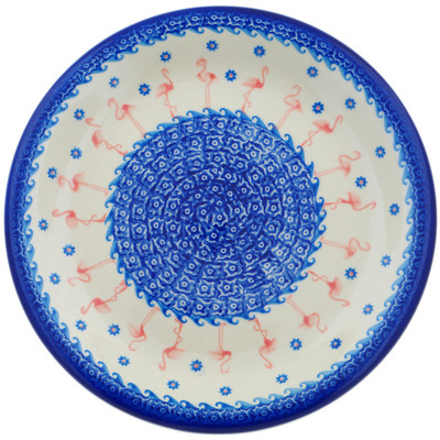 Polish Pottery Plate 10&quot; Flamingo Dance