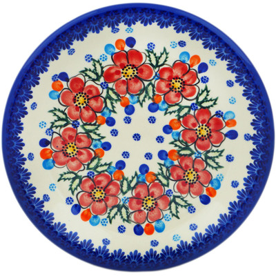 Polish Pottery Plate 10&quot; Floral Awe UNIKAT