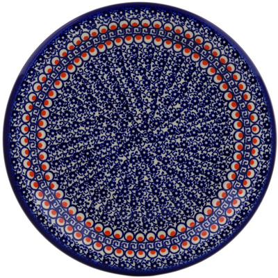 Polish Pottery Plate 10&quot; Floral Peacock
