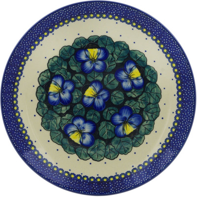 Polish Pottery Plate 10&quot; Flower In The Grass UNIKAT