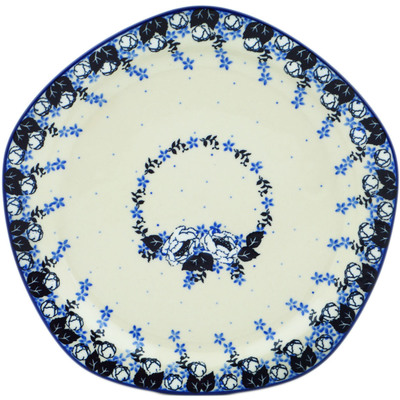 Polish Pottery Plate 10&quot; Flowers At Dusk