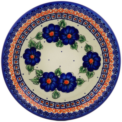 Polish Pottery Plate 10&quot; Greek Poppies