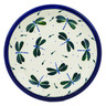 Polish Pottery Plate 10&quot; Green Dragonfly UNIKAT