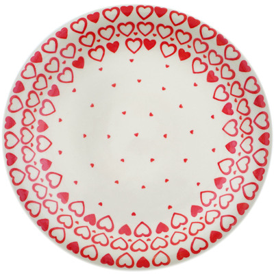Polish Pottery Plate 10&quot; Heart Is Full Of Love UNIKAT