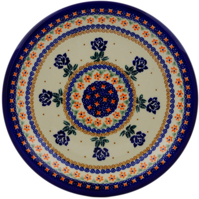 Polish Pottery Plate 10&quot; In The Circle Of Roses