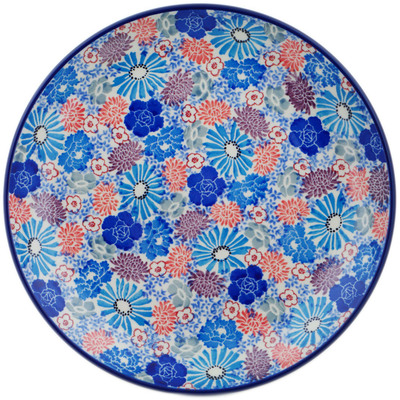 Polish Pottery Plate 10&quot; Jewel Toned Meadow UNIKAT