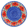 Polish Pottery Plate 10&quot; Lone Poppy