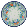 Polish Pottery Plate 10&quot; Lovely Hibiscus UNIKAT