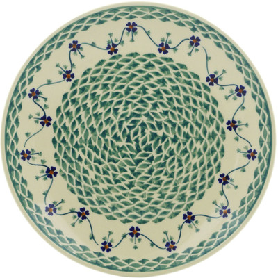 Polish Pottery Plate 10&quot; Lucky Blue Clover