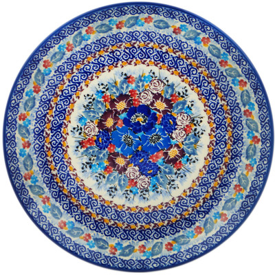 Polish Pottery Plate 10&quot; Meadow Of Jewels UNIKAT