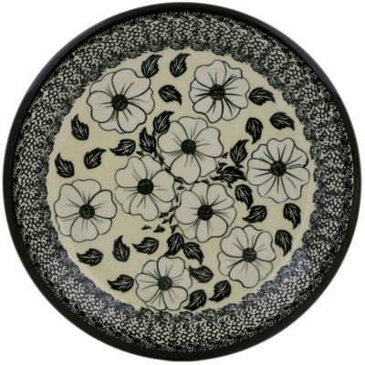 Polish Pottery Plate 10&quot; Midnight Flowers UNIKAT