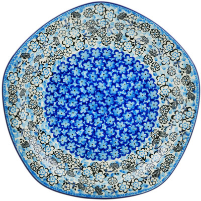 Polish Pottery Plate 10&quot; Out Of Blue UNIKAT