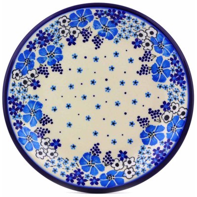 Polish Pottery Plate 10&quot; Pansy Dawn