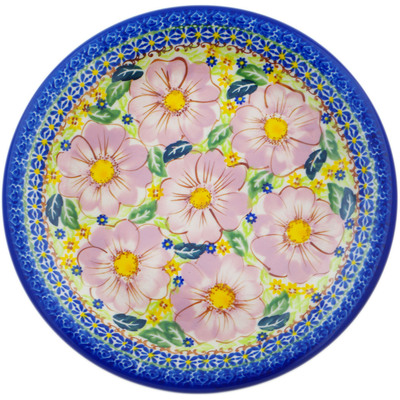 Polish Pottery Plate 10&quot; Pink Delight UNIKAT