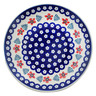 Polish Pottery Plate 10&quot; Poppies And Ferns