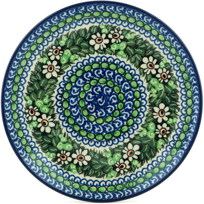Polish Pottery Plate 10&quot; Pretty In Pink UNIKAT