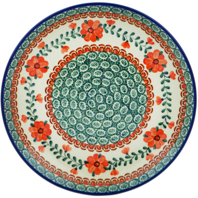 Polish Pottery Plate 10&quot; Radiant Green Meadow