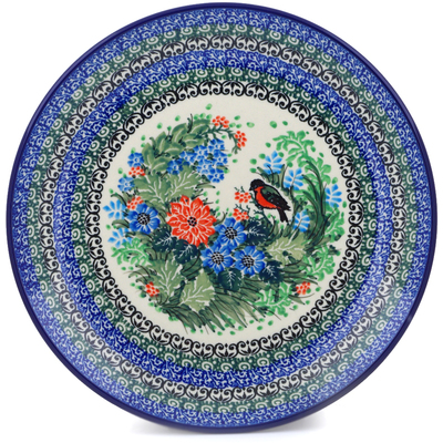 Polish Pottery Plate 10&quot; Red Breasted Robin UNIKAT