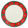 Polish Pottery Plate 10&quot; Red Garland UNIKAT