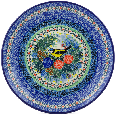 Polish Pottery Plate 10&quot; Robbin&#039;s Meadow UNIKAT
