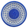 Polish Pottery Plate 10&quot; Royal Azure Rings UNIKAT