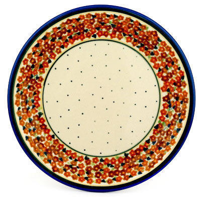 Polish Pottery Plate 10&quot; Russett Floral