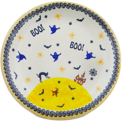 Polish Pottery Plate 10&quot; Scary Boo UNIKAT