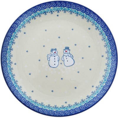 Polish Pottery Plate 10&quot; Snow Couple