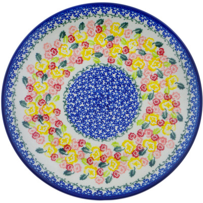 Polish Pottery Plate 10&quot; Starburst Blooms