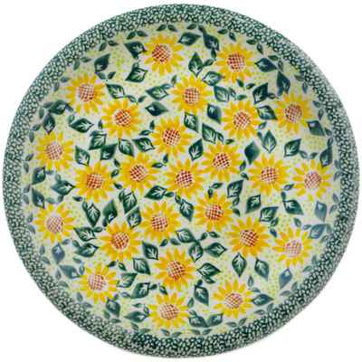 Polish Pottery Plate 10&quot; Sunflower Fields