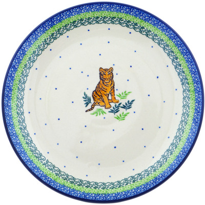 Polish Pottery Plate 10&quot; Tiger Kingdom