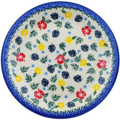 Polish Pottery Plate 10&quot; Tropical Florals