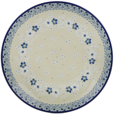 Polish Pottery Plate 10&quot; White Frost