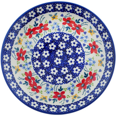 Polish Pottery Plate 10&quot; Wild Flower Bloom UNIKAT