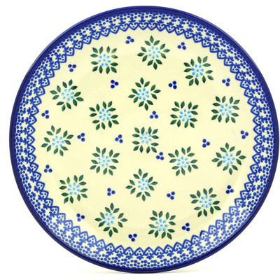 Polish Pottery Plate 11&quot; Aster Dots