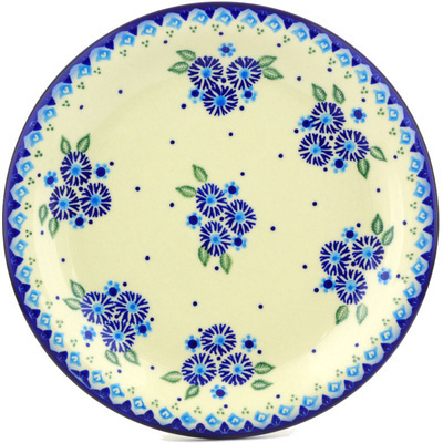 Polish Pottery Plate 11&quot; Aster Patches
