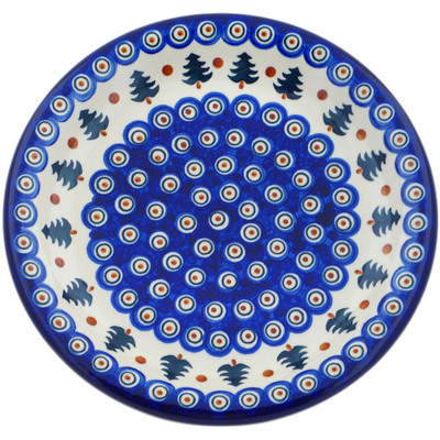 Polish Pottery Plate 11&quot; Autumn Evergreen