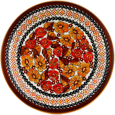 Polish Pottery Plate 11&quot; Autumn Glow UNIKAT