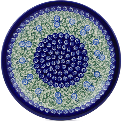 Polish Pottery Plate 11&quot; Blueberry Swirl