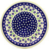 Polish Pottery Plate 11&quot; Bright Peacock Daisy