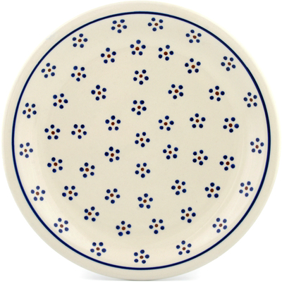 Polish Pottery Plate 11&quot; Daisy Dots