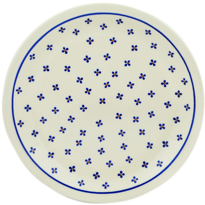 Polish Pottery Plate 11&quot; Dotted Daisy