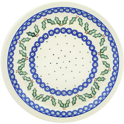 Polish Pottery Plate 11&quot; Holly Hop
