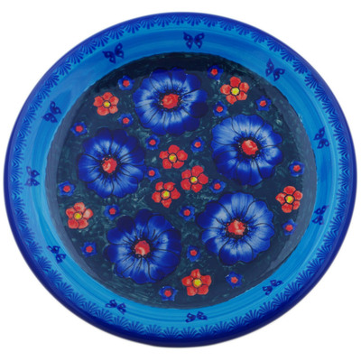 Polish Pottery Plate 11&quot; Midnight Garden