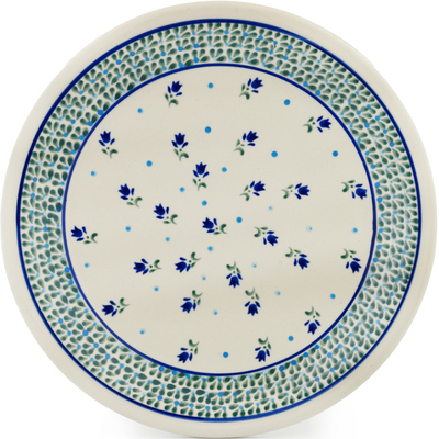 Polish Pottery Plate 11&quot; Violet Tulips